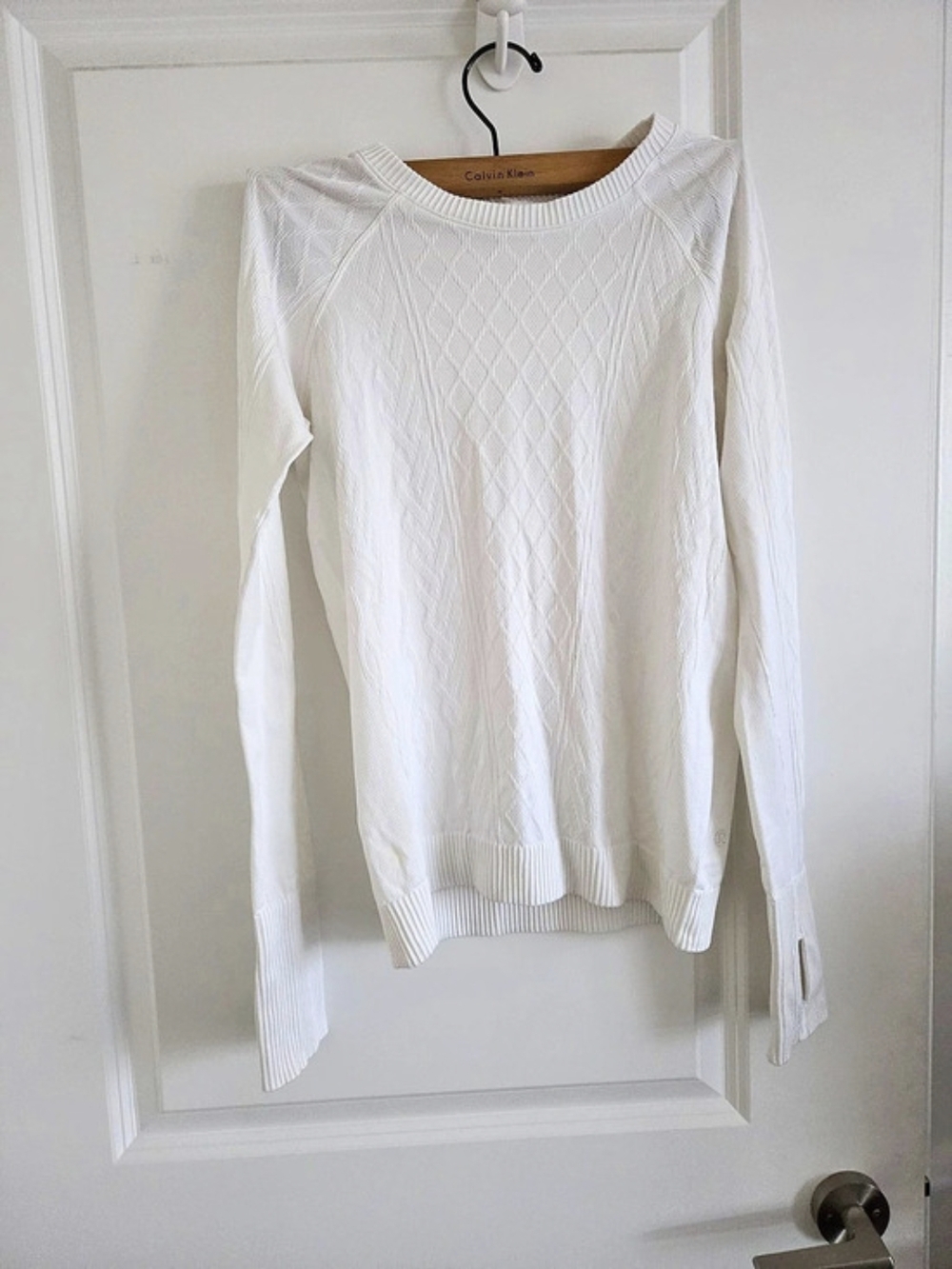 Lululemon Rest Less Pullover Textured Crew Neck Sweater White